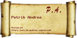 Petrik Andrea névjegykártya