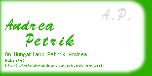 andrea petrik business card